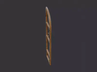 Wood Arch Window Double Frame Rustic Oak Low-poly 3D model