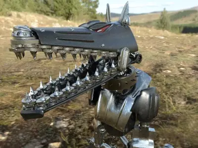 Robot dog PBR 3d Model With Texture Low-poly 3D model