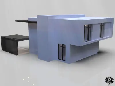 Modern Building House Low-poly 3D model
