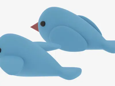 Cartoon Cute Bird 3D model