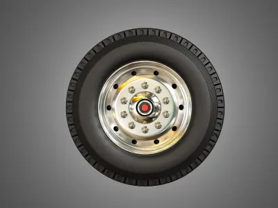 Fire Truck Tires and Rims 3D model