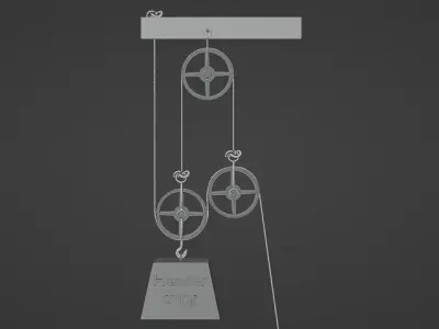 Mechanical Pulley Animated 8 3D model