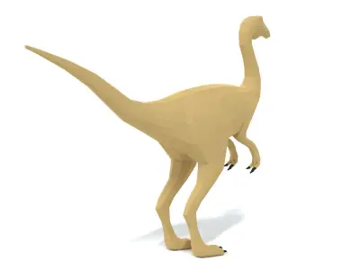 Low Poly Cartoon Gallimimus Dinosaur Low-poly 3D model