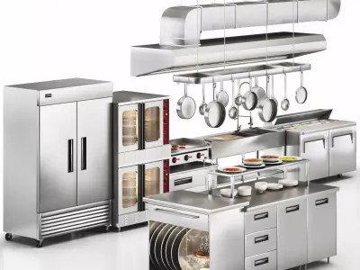 restaurant equipment 03 commercial kitchen Low-poly 3D model