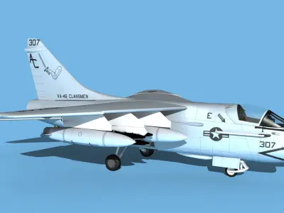 Chance Vought A-7C Corsair II V30 USN 3D model