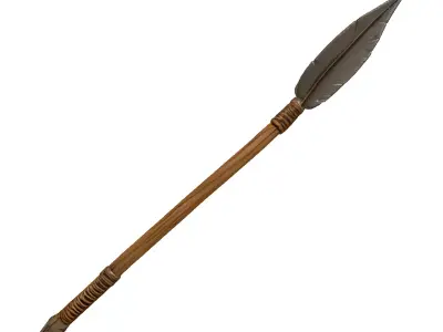 Feathered Tribal Spear 3D model