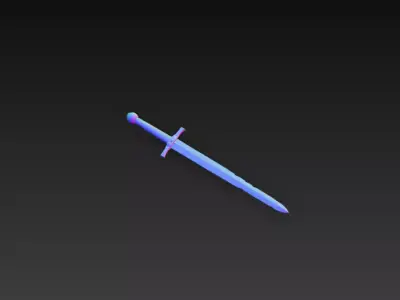 Rusty Medieval Sword - PBR Low Poly Game Ready Low-poly 3D model