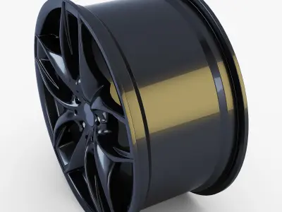 Style 215 wheel black Mid Poly Low-poly 3D model