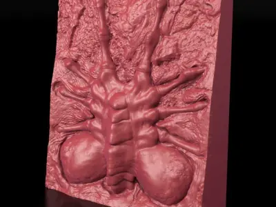3d Print Alien Face Hugger Xenomorph Fossil 3D print model