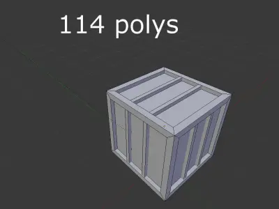 low poly wooden crate Low-poly 3D model get
