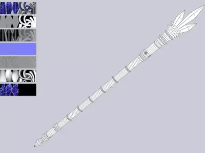Constellation  scepter Low-poly 3D model