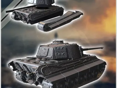 Panzer VI Tiger II Henschel - Germany Eastern Western Front Norm 3D print model