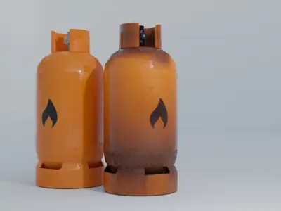 GameReady Gas Tank Collection - Rusty and Regular Low-poly 3D model