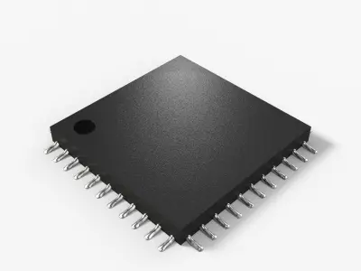 Square Chip with 2K PBR Textures 3D model