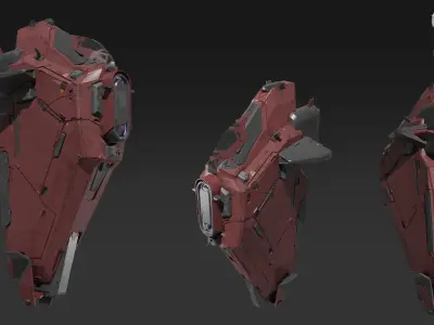 Spaceship Low-poly 3D model