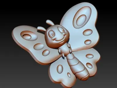 Butterfly Pendant 3D print model 7