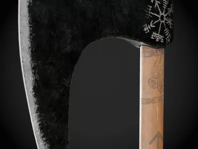 Double handed viking axes Free low-poly 3D model