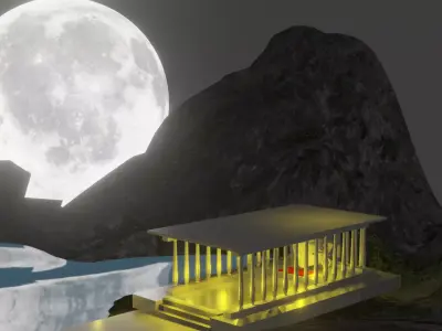 a Game temple scene 3D model