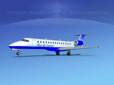 Embraer ERJ-140 Blue Skies Express 3D model