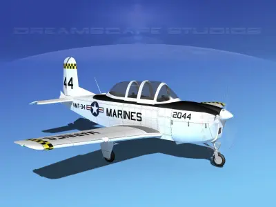 Beechcraft T-34 Mentor V17 USMC 3D model