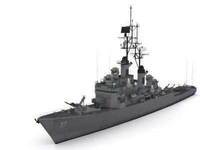 DLG 17 USS Harry E Yarnell Low-poly 3D model