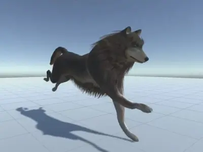 Wolf Rigged Animated and Game Ready Free low-poly 3D model