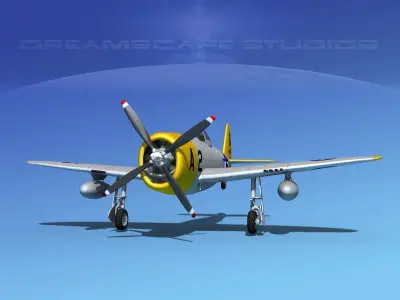 Republic P-47D Thunderbolt V17 3D model