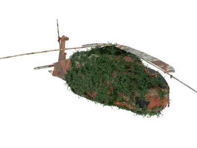 Damaged Rusted Helicopter 3D model