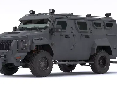 Alpine Armored Pit-Bull VX 50 Cal Tactical SWATAPC Truck 3D model