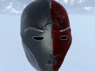 Helmet two faces sci fi 3D model