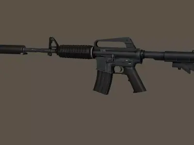 M4 Rifle2 Modular Constructor Low-Poly 3D Model Low-poly 3D model