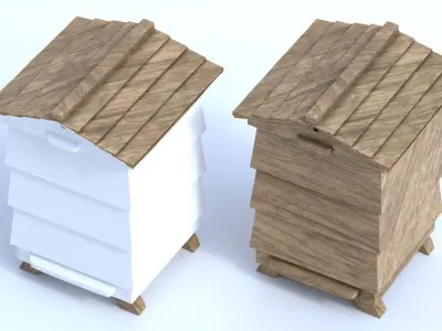 Wooden Beehive 3D model