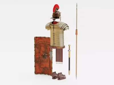 Roman Armor Set - Aged Legionary Equipment 3D model