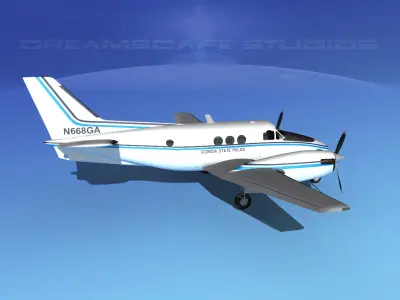 Beechcraft C-6 Transport State Police 3D model