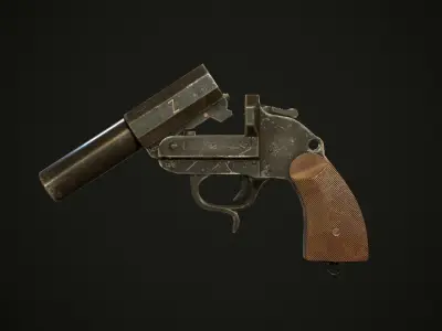 Flare gun Sturmpistole Game Ready Low-poly 3D model