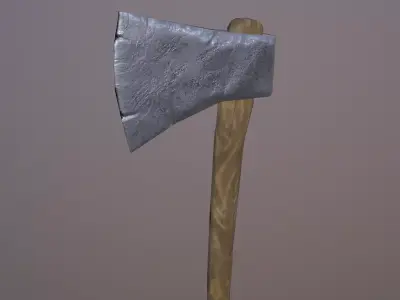 Axe with wooden handle Free low-poly 3D model