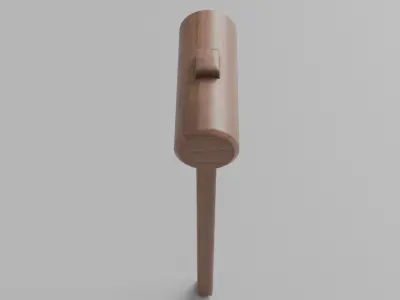 wooden mallet Low-poly 3D model