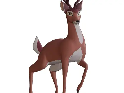 Buck Bambi  Low-poly 3D model