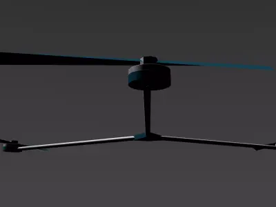 drone with two propellers in air 3D model