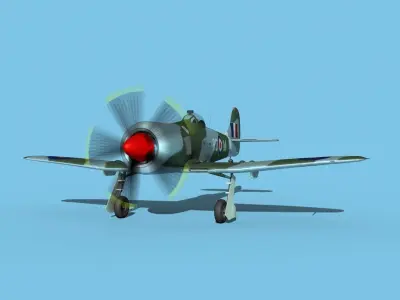 Hawker Tempest MKII RAF FF 3D model