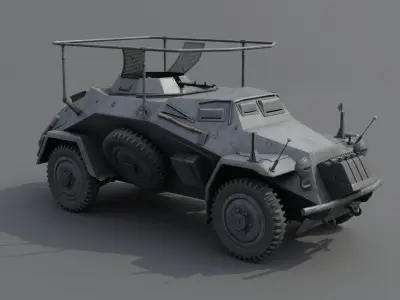 SdKfz 223 Armored car Low-poly 3D model