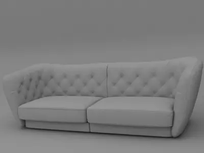 Black leather sofa  Free 3D model