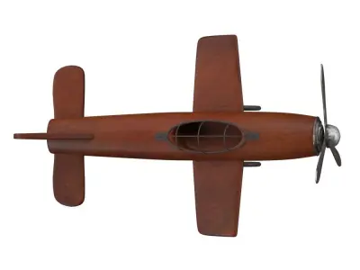 Styled Wood Metal Airplane Sculpture 3D model