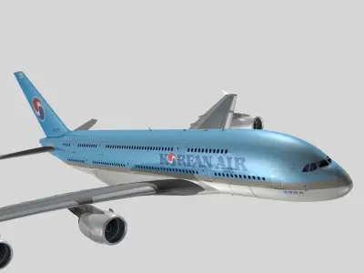 Airbus A-380 Korean Air 3D model