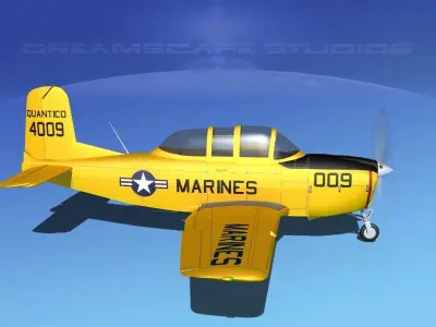 Beechcraft T-34 Mentor V19 USMC 3D model
