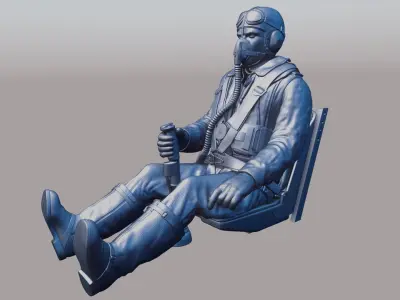 WWII Luftwaffe FW-190 Pilot 3D print model