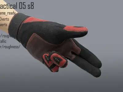 FPS hand glove tactical 05 s8 Low-poly 3D model