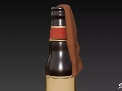 Molotov Brown Low-poly 3D model