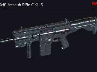 Scifi Assault Rifle OKL 5 Low-poly 3D model