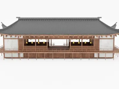 JAPAN TRADITIONAL BUILDING Low-poly 3D model